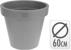 Bloempot Ek Rond 60Cm Lichtgrijs