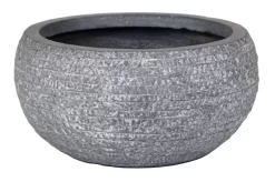 M-Collections Utah Bloempot Bowl Bullet ⌀31cm H15,5cm Grijs