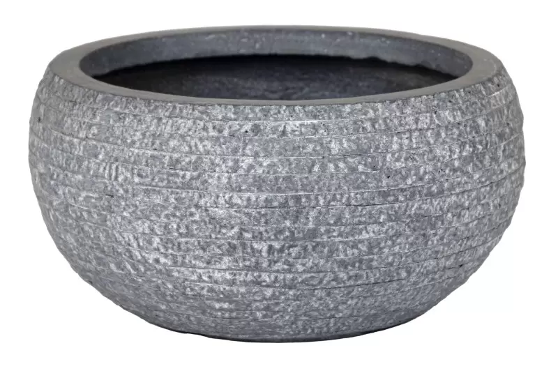 M-Collections Utah Bloempot Bowl Bullet ⌀31cm H15,5cm Grijs