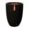 Capi Nature Rib Vaas Laag ⌀36cm H47cm Zwart