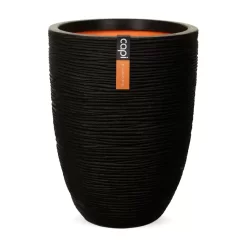 Capi Nature Rib Vaas Laag ⌀36cm H47cm Zwart