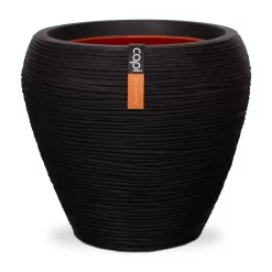 Capi Nature Rib Vaas Rond ⌀42cm H38cm Zwart
