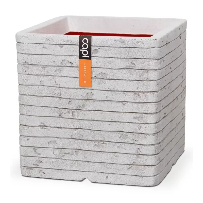 Capi Nature Row Bloempot Vierkant 40x40x40cm Ivoor