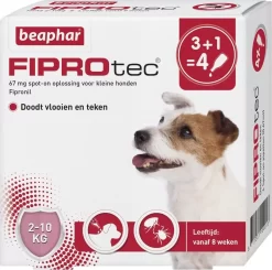 BEAPHAR Fiprotec Hond 2-10kg 4 Pipetten