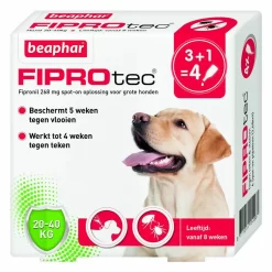 BEAPHAR Fiprotec Hond 20-40kg 4 Pipetten