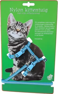 Kattentuig Nylon Blauw Met Lijn