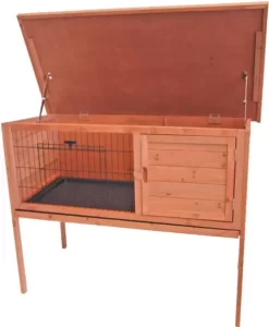 Konijnenhok Bouwpakket Met Opklapbaar Dak, Bruin 117x61x92 Cm