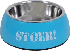 Lief! Boys Plastic/RVS Eetbak Met Anti-slip Rand Voor De Hond, 22 Cm.
