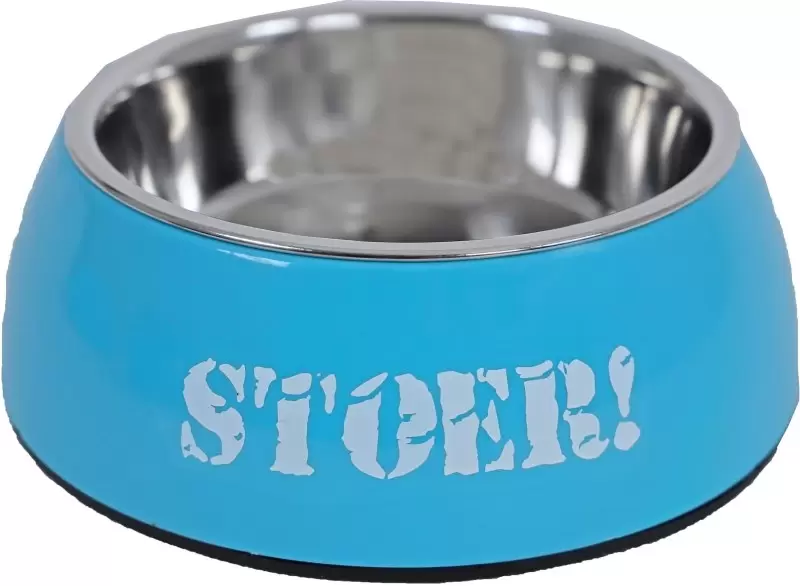 Lief! Boys Plastic/RVS Eetbak Met Anti-slip Rand Voor De Hond, 22 Cm.
