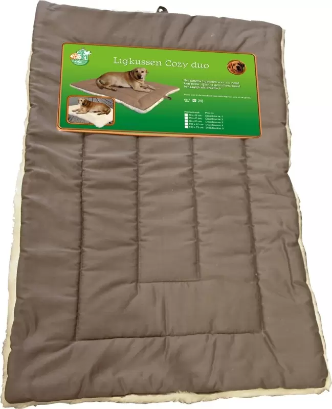 Ligkussen 'Cozy Duo' Grijs/wit, 58x42 Cm.