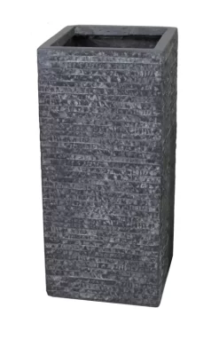 M-Collections Bloempot Kubus ⌀23cm H51cm Grafiet