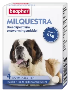 BEAPHAR Milquestra Wormtabletten Hond 4 Tabl.