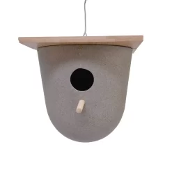 Decoris Nestkast Stro L22b20h22.5cm Grijs