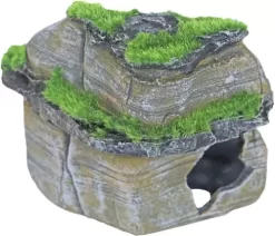 Ornament Rots Met Lagen+mos 17x9cm