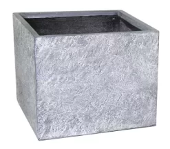 M-Collections Arizona Bloempot Kubus 23x23cm Grijs