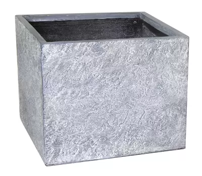 M-Collections Arizona Bloempot Kubus 23x23cm Grijs