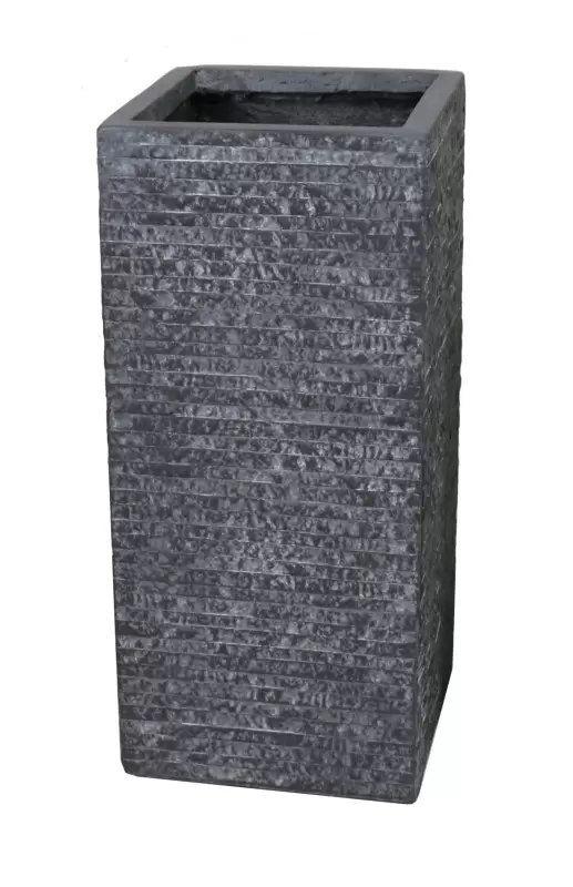 M-Collections Bloempot Kubus Hoog 28x60cm Grafiet