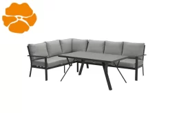 Sergio Loungedining 3-delig Carbon Black/Lichtgrijs