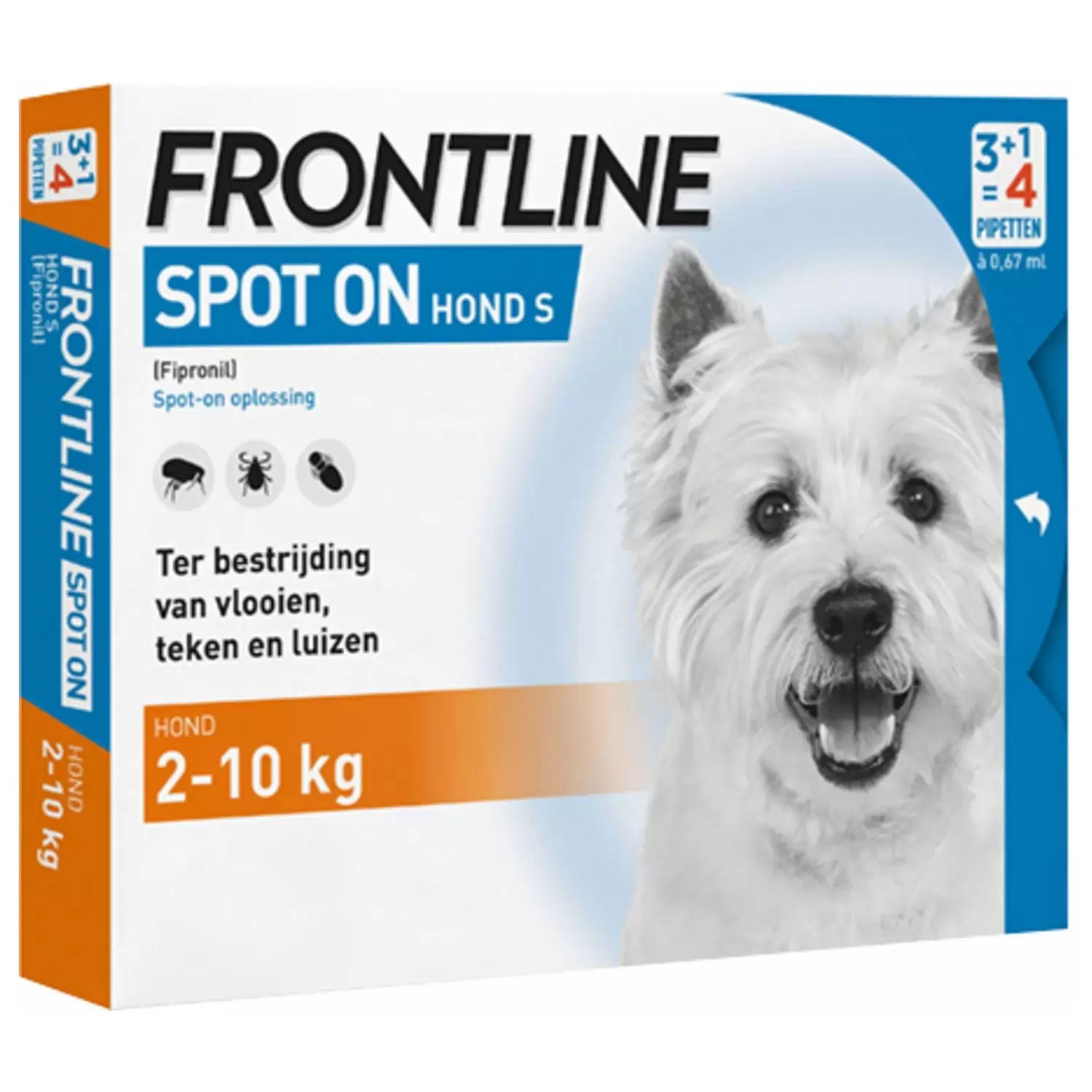 Frontline Spot On Hond Small 2-10kg 4 Pipetten