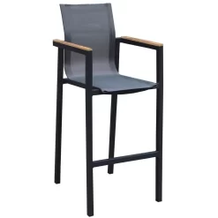 Stefano Bar Stoel Antraciet-teak