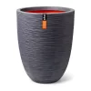 Capi Nature Rib Bloempot Vaas Elegant ⌀46cm H58cm Donkergrijs