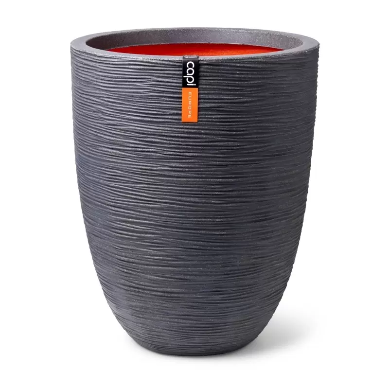 Capi Nature Rib Bloempot Vaas Elegant ⌀46cm H58cm Donkergrijs