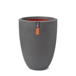 Capi Nature Rib Bloempot Vaas Elegant Laag ⌀36cm H47cm Donkergrijs