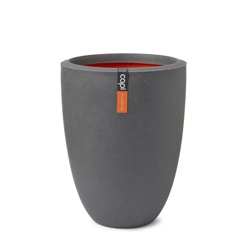 Capi Nature Rib Bloempot Vaas Elegant Laag ⌀36cm H47cm Donkergrijs