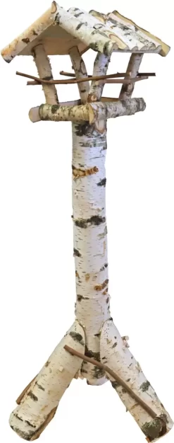 Voederhuis Berken Met Berken Kap