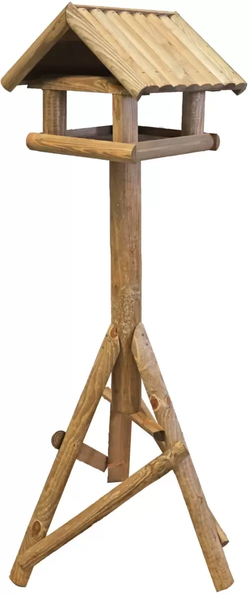 Voederhuis Bruin Huismodel Met Geribbeld Houten Dak