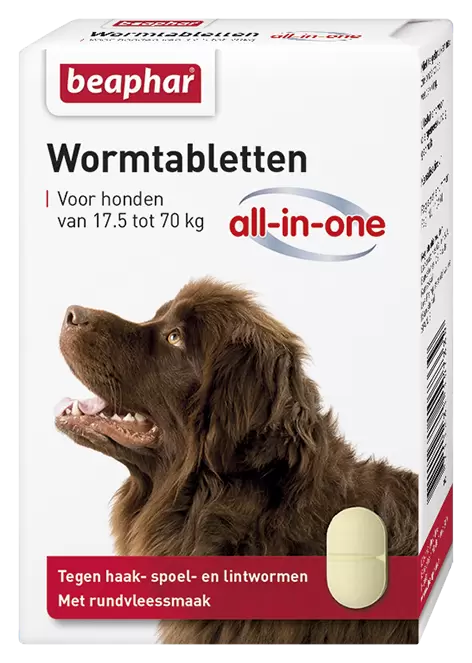 BEAPHAR Wormtabletten All-in-One Hond 17,5 - 70kg 2st